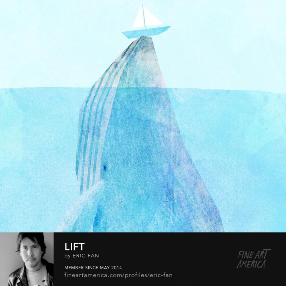 Blue whale sailboat watercolor wall tapestry